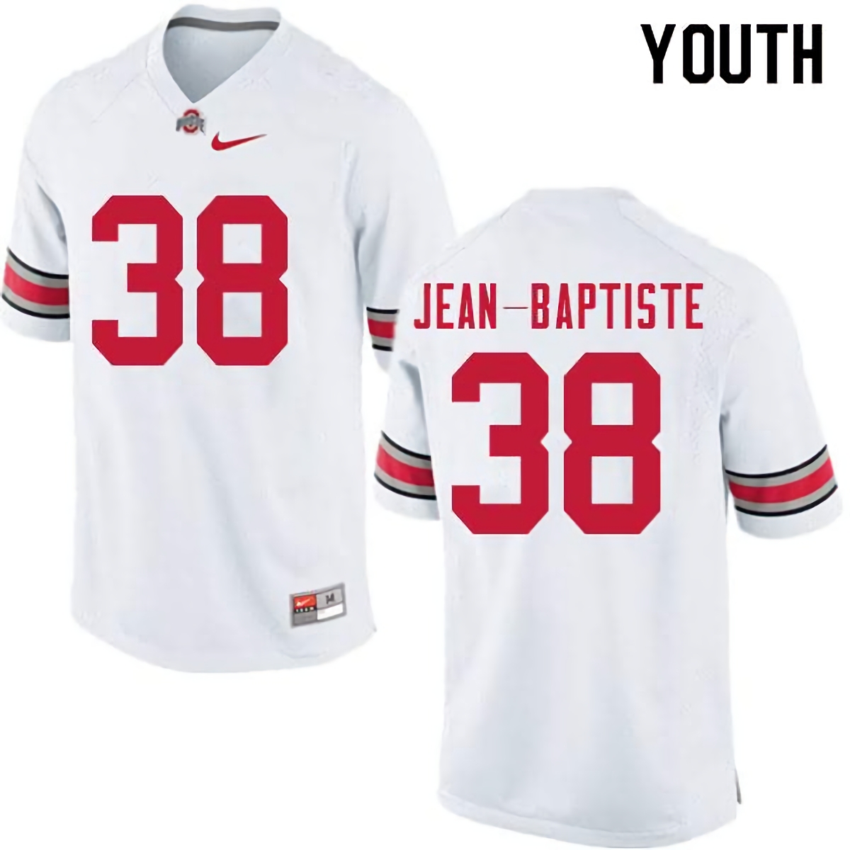 Javontae Jean-Baptiste Ohio State Buckeyes Youth NCAA #38 Nike White College Stitched Football Jersey YDD2056LT